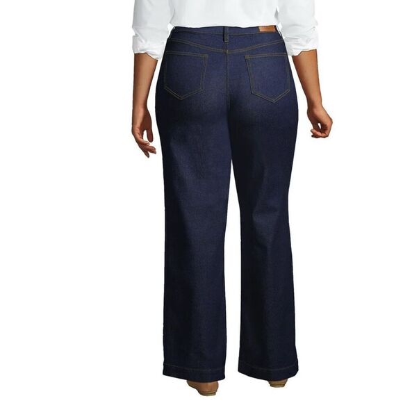 Lands' End Women's Plus Size Recover High Rise Wide Leg Blue Jeans Size 20 - Picture 2 of 7